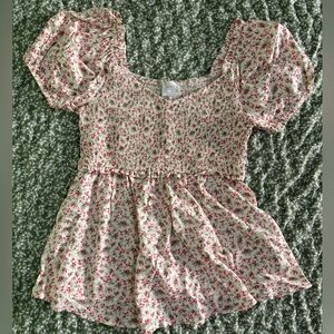 Siren Lily Floral Blouse in Pink and White